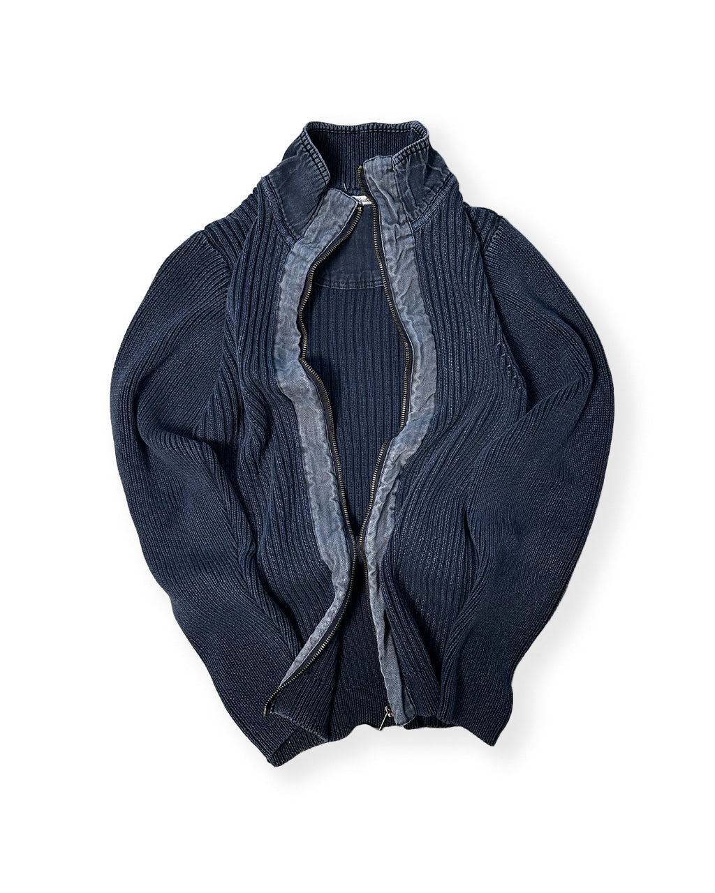 RIBBED ZIP UP SWEATER