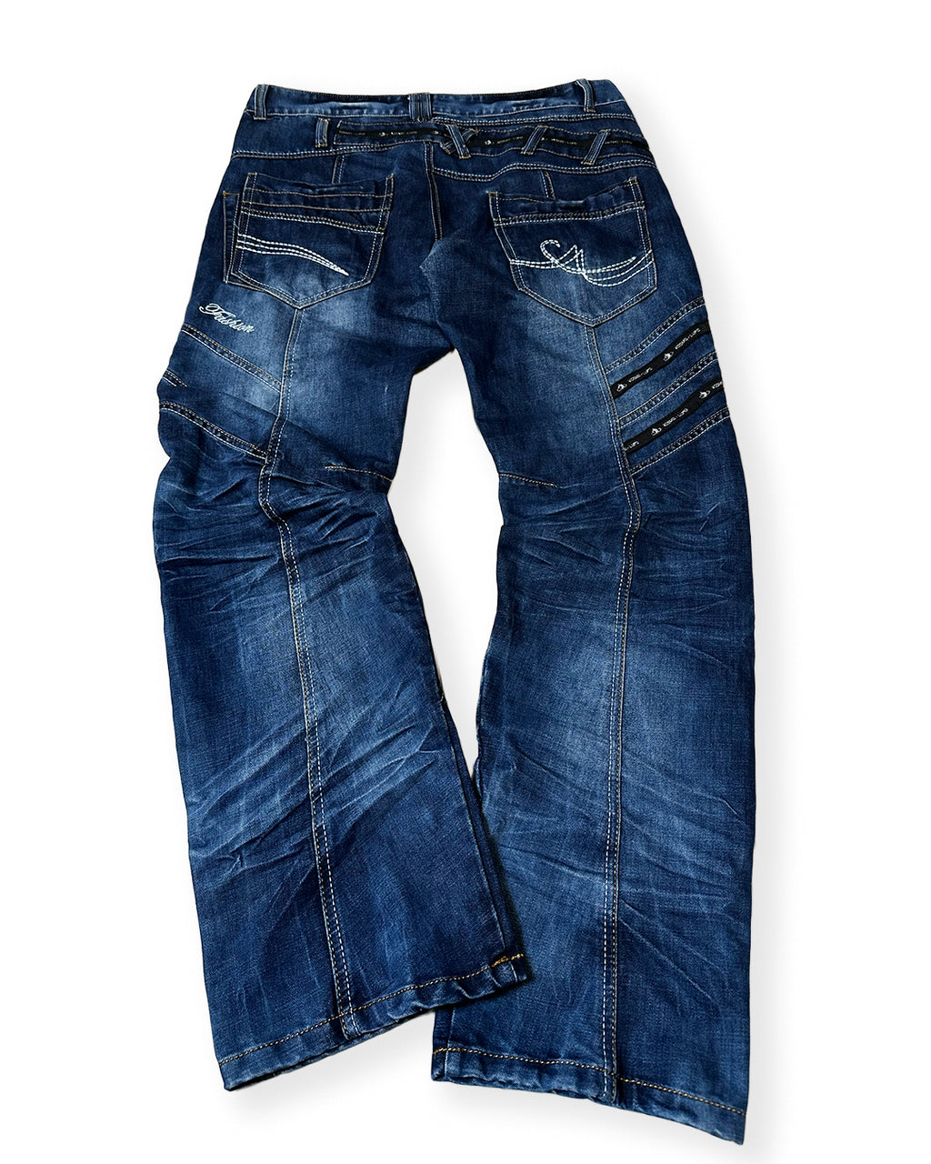 Kosmo Lupo Embroidered Distressed Denim