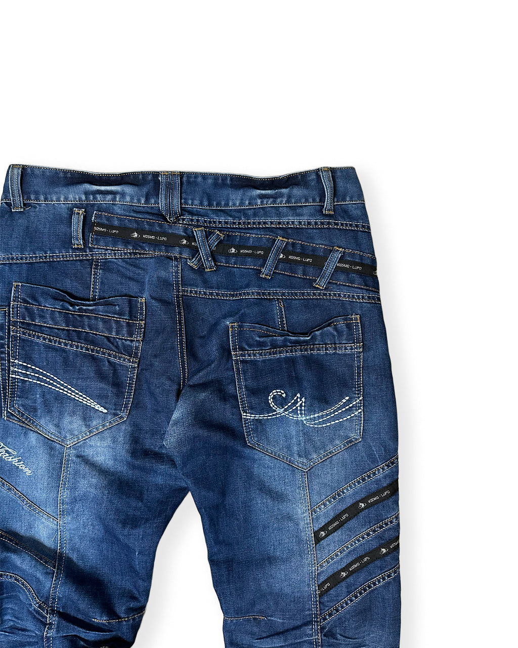 Kosmo Lupo Embroidered Distressed Denim