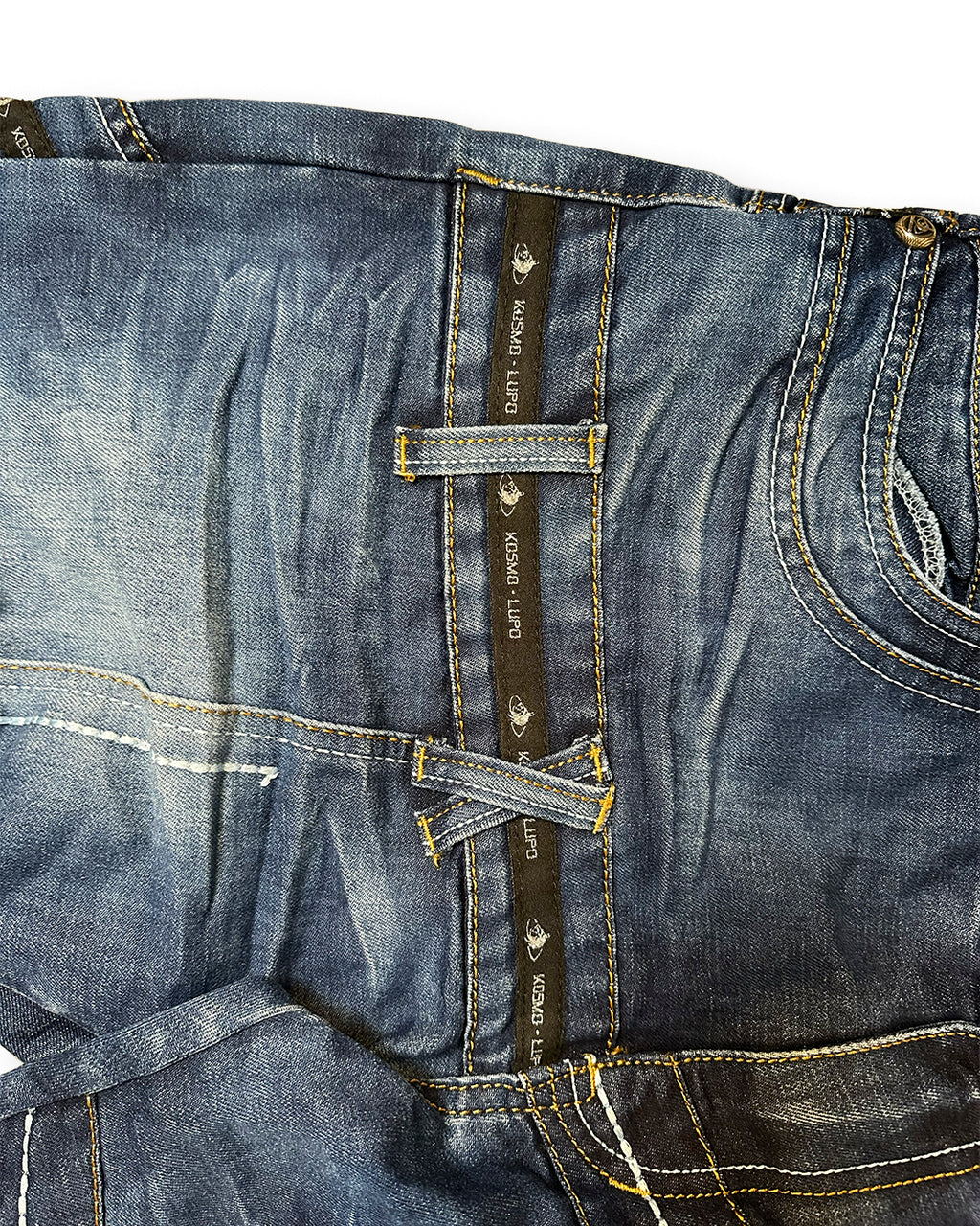 Kosmo Lupo Embroidered Distressed Denim